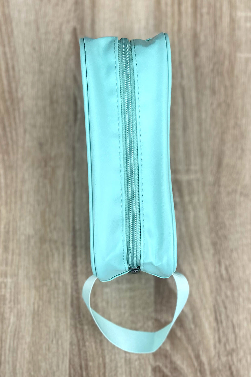Sea Foam Clear Vinyl Zipper Cosmetic Bag Clutch