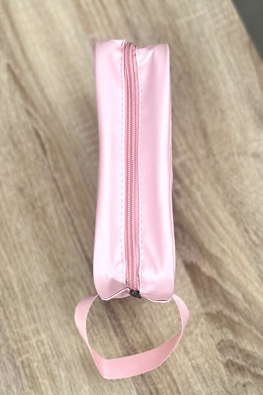 Blush Clear Vinyl Zipper Cosmetic Bag Clutch